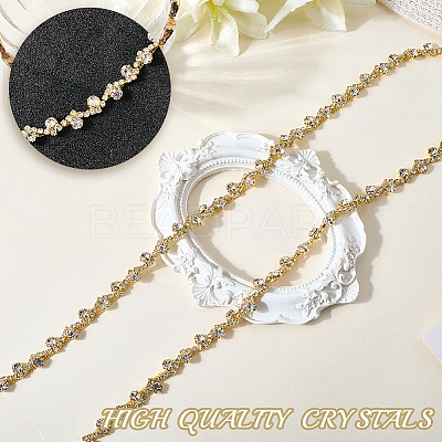 S-shaped Glass Rhinestone and Iron Cup Chains DIY-WH20032-25G-01-1