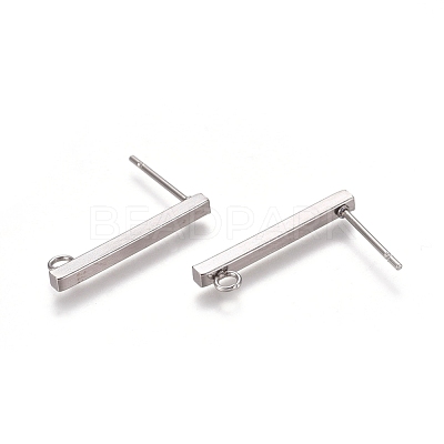 Non-Tarnish 304 Stainless Steel Stud Earring Findings X-STAS-E482-03A-P-1