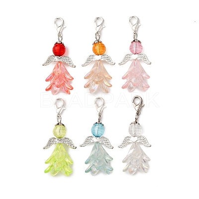 Acrylic Angel Pendant Decorations HJEW-JM04075-1