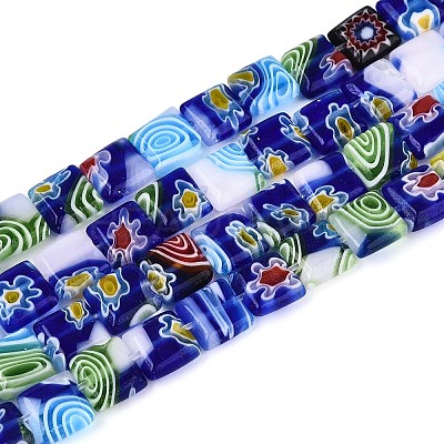 Handmade Millefiori Lampwork Beads Strands LAMP-T021-30A-1