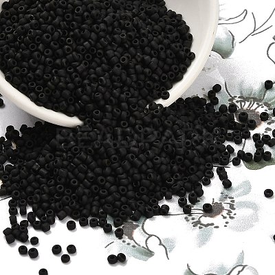 Frosted Opaque 12/0 Glass Seed Beads SEED-R029-2mm-A07-1