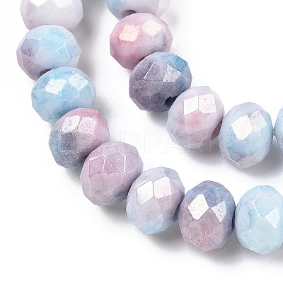Faceted Electroplated Glass Beads Strands X-GLAA-C023-02-B06-1