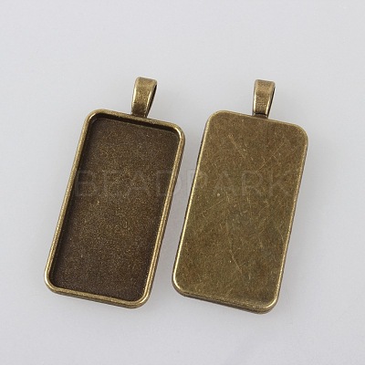 Vintage Tibetan Style Alloy Big Pendant Cabochon Settings X-TIBEP-M018-87AB-NF-1