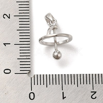 Anti-Tarnish Rhodium Plated 925 Sterling Silver Locket Style Planet Pinch Bails LS-STER-NH0001-55B-P-1