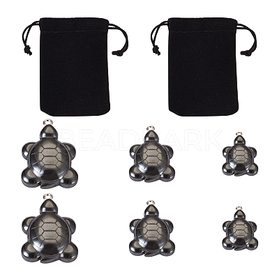 6Pcs 3 Styles Non-magnetic Hematite Pendants G-TA0001-43-1