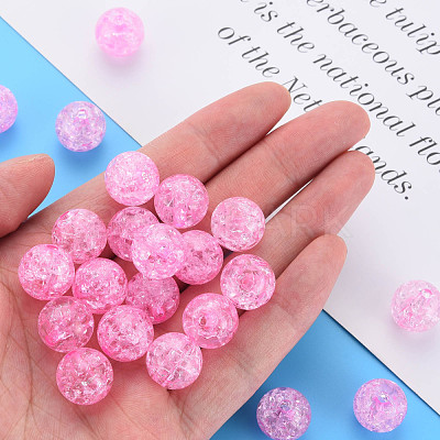 Transparent Crackle Acrylic Beads MACR-S373-66B-N02-1
