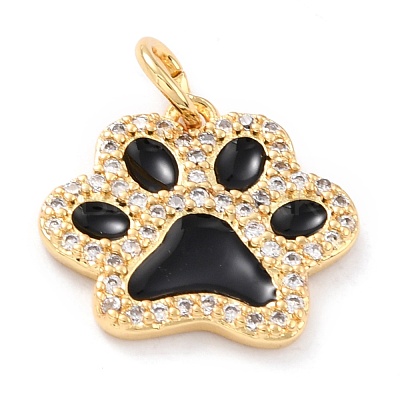 Real 18K Gold Plated Brass Micro Pave Cubic Zirconia Charms ZIRC-L100-085G-02-1