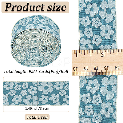 Flower Polyester Ribbons SRIB-WH20020-053B-01-1