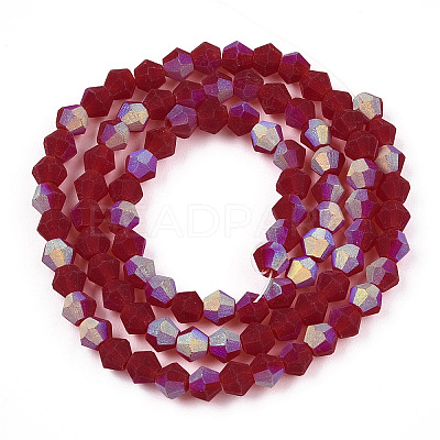 Imitate Austrian Crystal Bicone Frosted Glass Beads Strands LS-EGLA-A039-T3mm-MB27-1