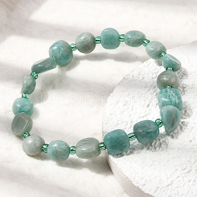 Natural Amazonite Beads Bracelets GG-CBA05D5-02B-07-1