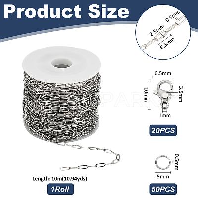 316L Surgical Stainless Steel Chains DIY-UN0006-35B-1