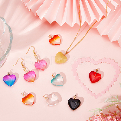 24Pcs 12 Colors Spray Painted Glass Pendants GLAA-CA0001-51-1