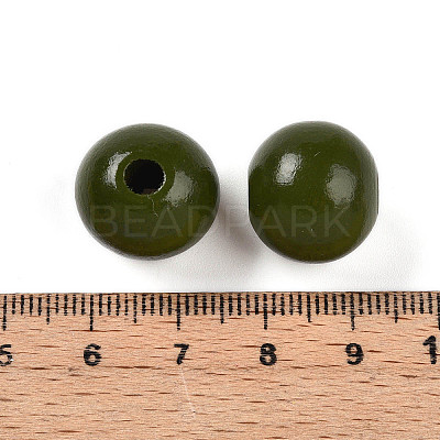 Painted Natural Wood Beads WOOD-A018-16mm-06-1