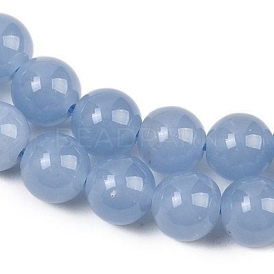 Natural Angelite Beads Strands G-G286-A01-6mm-1