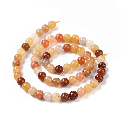 Natural Golden Silk Jade Beads Strands G-L555-05-6mm-1