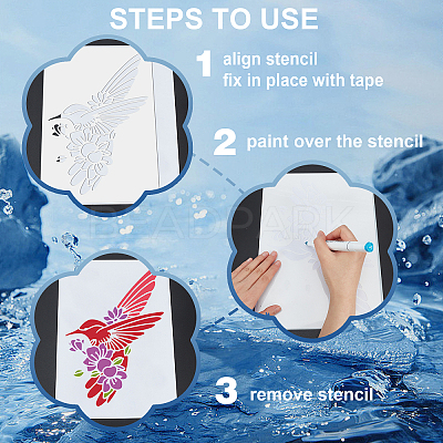 1 Set PET Hollow Out Drawing Painting Stencils DIY-MA0002-80-1