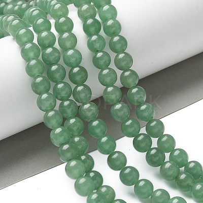 Natural Green Aventurine Round Beads Strands X-G-S150-8mm-1-1