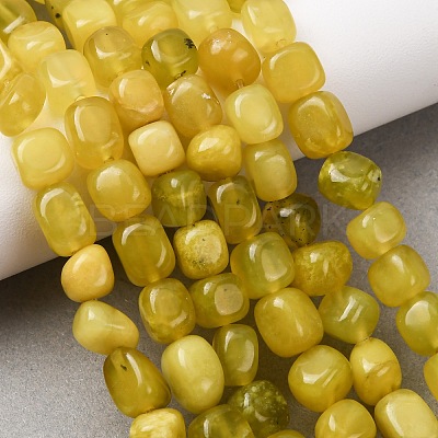 Natural Korea Olive Jade Nuggets Beads Strands G-T150-A02-02-1