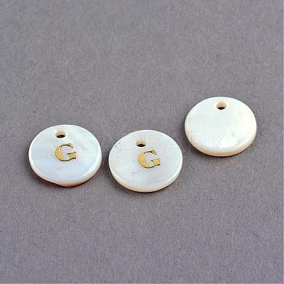 Freshwater Shell Pendants SSHEL-S249-G-1