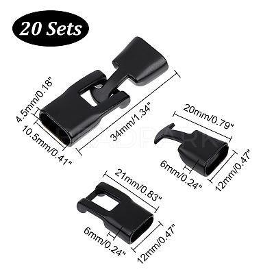 20 Sets Alloy Snap Lock Clasps FIND-AR0003-21-1