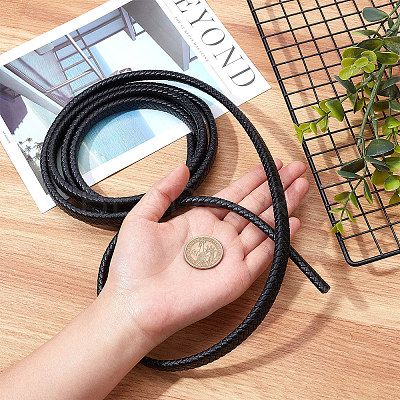 Flat Braided Leather Cord WL-WH0003-09B-1