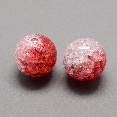 Two Tone Transparent Crackle Acrylic Beads CACR-R009-12mm-02-1