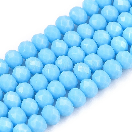 Opaque Solid Color Imitation Jade Glass Beads Strands EGLA-A044-P4mm-D08-1