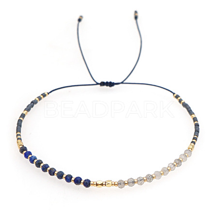 Adjustable Glass Seed Bead Braided Bead Bracelets for Women VT9382-50-1