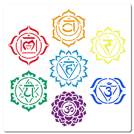 Chakra PET Plastic Hollow Out Drawing Painting Stencils Templates DIY-WH0244-285-1
