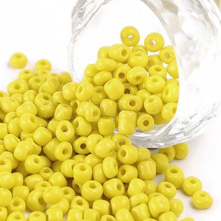 6/0 Opaque Colours Round Glass Seed Beads X-SEED-A010-4mm-42-1