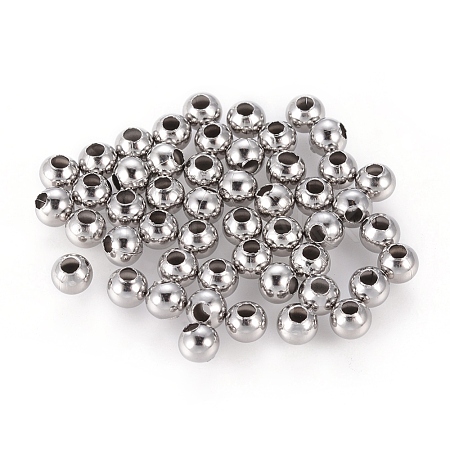Tarnish Resistant 304 Stainless Steel Hollow Round Seamed Beads STAS-R032-4mm-1