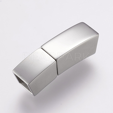 304 Stainless Steel Magnetic Clasps with Glue-in Ends STAS-F122-06P-1