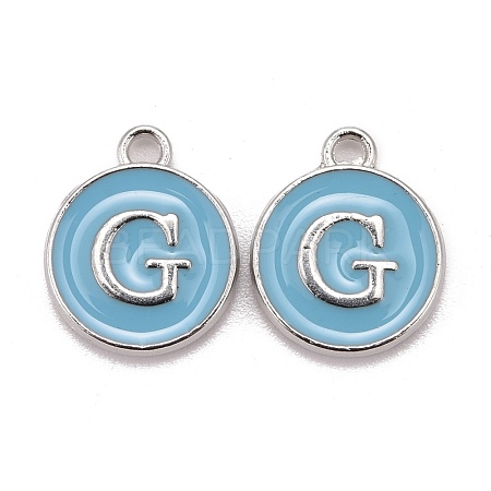 Platinum Plated Alloy Enamel Charms X-ENAM-S118-04G-P-1