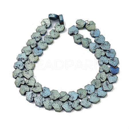 Electroplated Natural Lava Rock Beads Strands G-K388-04B-03-1