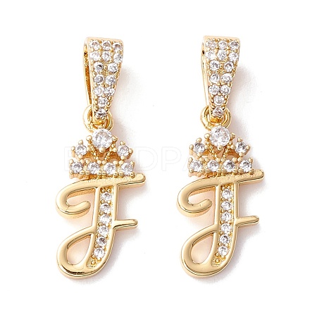 Eco-Friendly Brass Micro Pave Cubic Zirconia Pendants KK-K265-01G-F-1