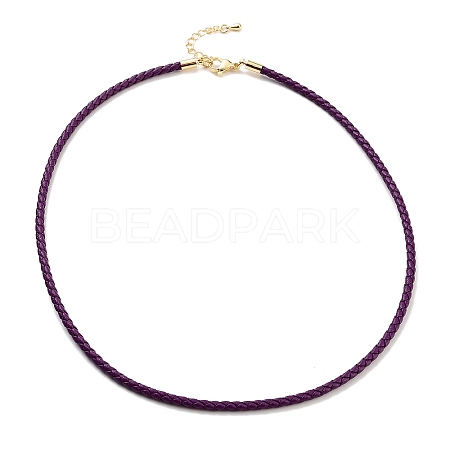 Braided Round Imitation Leather Bracelets Making BJEW-H610-01G-10-1