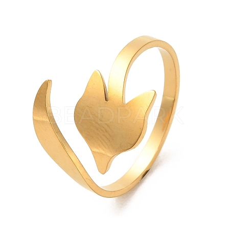 304 Stainless Steel Open Cuff Rings RJEW-Q808-02C-G-1