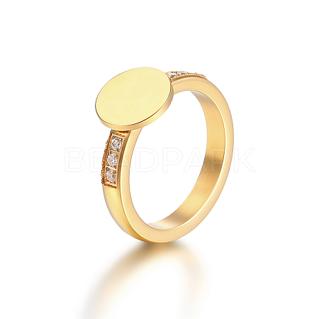 Elegant stainless steel round diamond ring suitable for daily wear for women. LL7523-7-1