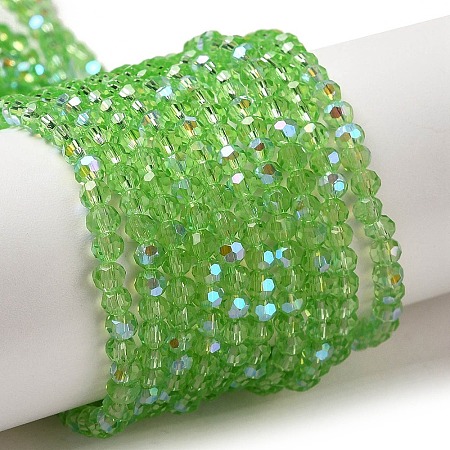 Electroplate Transparent Glass Beads Strands EGLA-A035-T3mm-L09-1
