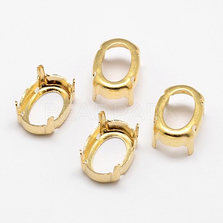 Oval Brass Sew on Prong Settings KK-N0084-A10-20x30G-1