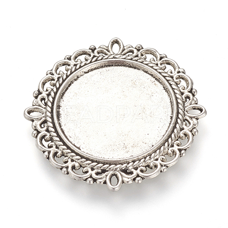 Tibetan Style Alloy Cabochon Connector Settings X-TIBE-T003-13AS-NR-1