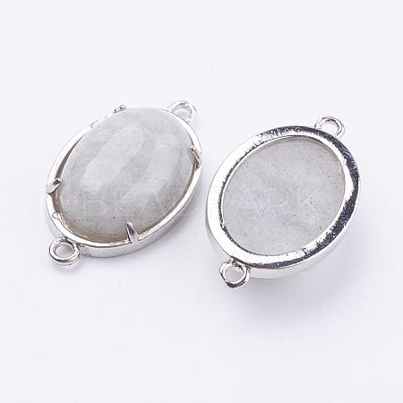 Brass Natural Labradorite Links connectors G-E398-04Q-1