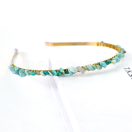 Natural Amazonite Hair Bands PW-WGC1C33-25-1