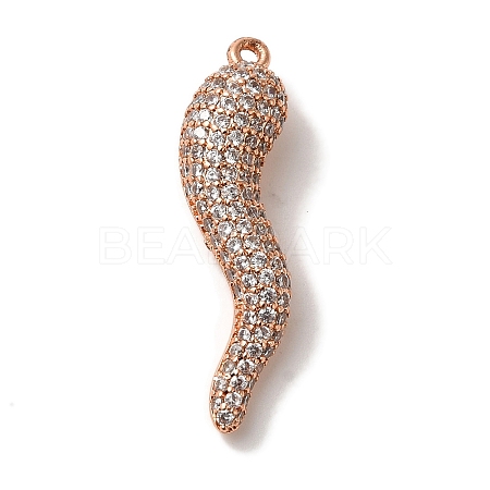 Rack Plating Brass Micro Pave Cubic Zirconia Pendant KK-A229-03G-RG-1