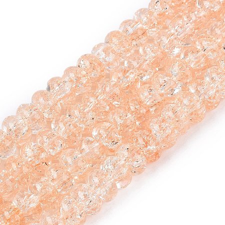 Crackle Transparent Glass Beads Strands GLAA-N069-02A-06-1
