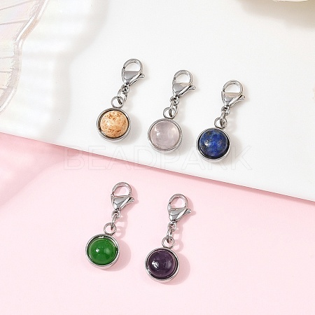 Natural Mixed Stone Charms Pendant Decorations HJEW-JM04211-01-1
