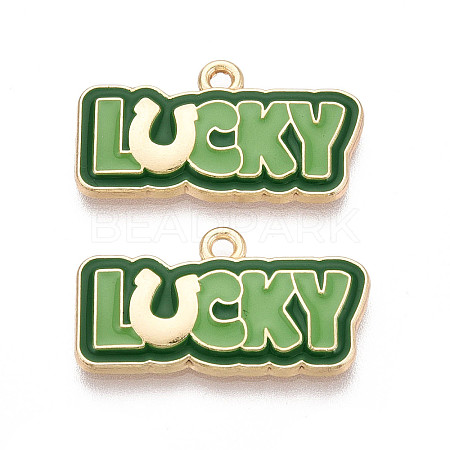 Saint Patrick's Day Alloy Enamel Pendants ENAM-T024-46A-G-1