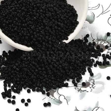 Frosted Opaque 12/0 Glass Seed Beads SEED-R029-2mm-A07-1
