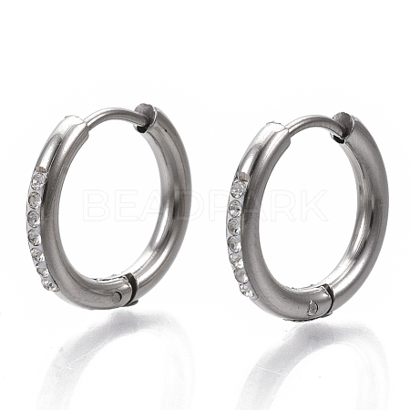 201 Stainless Steel Huggie Hoop Earrings STAS-S079-162C-1