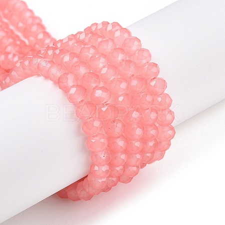 Baking Paint Imitation Jade Glass Bead Strands DGLA-A034-J6MM-A31-1